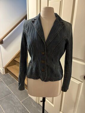 DKNY Light Blue Denim Blazer Jacket
